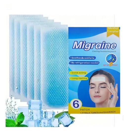 6 Pcs Fever Cooling Gel Patch | Cooling Gel Patch for Headache, Migraine & Fever Relief | Forehead Cooling Patch for Kids & Adults
