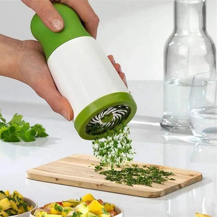 Manual Herbs Grinder | Stainless Steel Herb Chopper for Kitchen | Hand Vegetable & Leaf Cutter for Coriander, Mint, Parsley & Spices | Multifunction Kitchen Tool