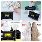 30 Pcs Shoe Cleaning Wet Wipes | Deep Cleaning Disposable Shoe Cleaner Pads | Instant Sneaker & Leather Shoe Wipes for Dirt Removal | Portable Travel Shoe Care Wipes for Men & Women