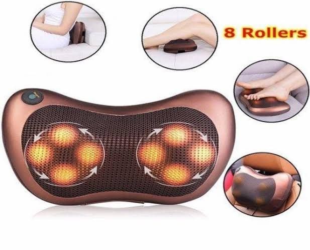 Electric Massage Pillow with Heat | Deep Kneading Neck, Back & Shoulder Massager Cushion | Heated Car & Home Pillow Massager for Relaxation Therapy and Body Pain Relief