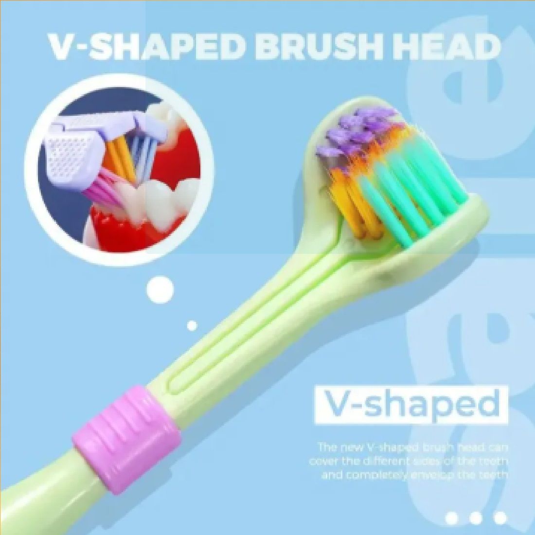 Three Sided Soft Bristle Toothbrush | 360 Degree Multi Angle Manual Toothbrush for Adults & Kids | Oral Hygiene Tooth Cleaning Brush for Gum Care
