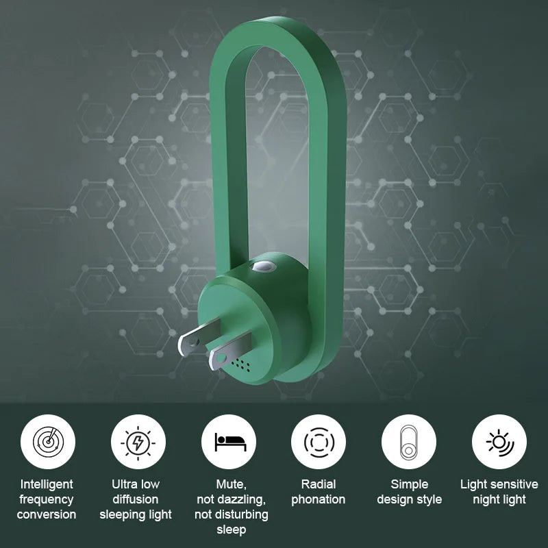 Ultrasonic Mosquito Repellent LED Night Lamp | Electric Indoor & Outdoor Bug Killer Light | Silent Mosquito Catcher Lamp with Soft Eye Protection Glow | USB Insect Trap for Home & Bedroom