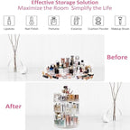 360° Rotating Makeup Organizer | Clear Acrylic Rotating Cosmetic Organizer | Multi-Tier Vanity Makeup Storage & Display Stand