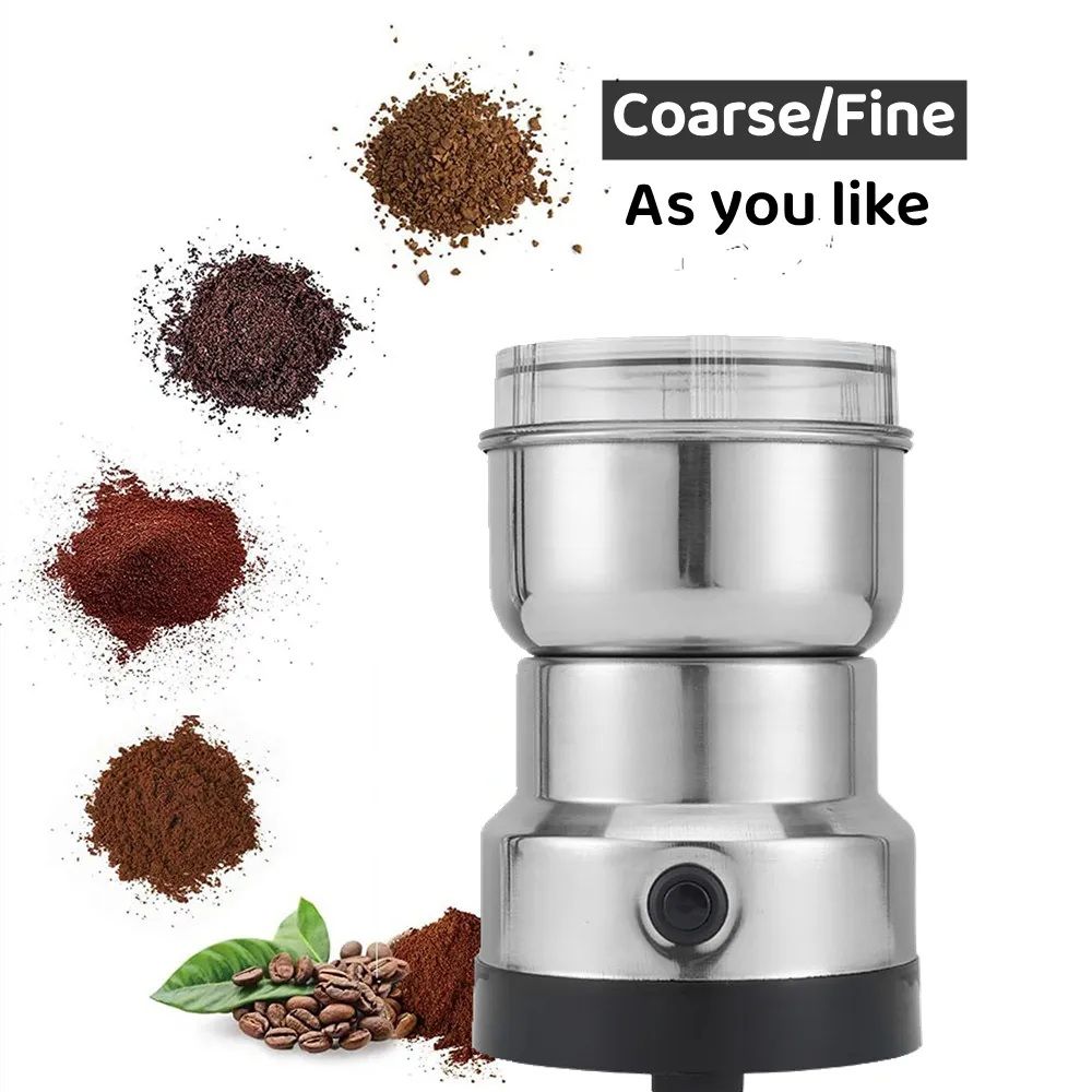 Mini Electric Coffee & Spice Grinder Machine | Stainless Steel Coffee Bean & Masala Grinder | Portable Kitchen Grinder Machine for Dry Nuts, Seeds & Spices – High Quality 330W Appliance