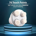 Rechargeable Electric Scalp Massager with 4 Heads – USB Handheld Head Massager for Stress Relief, Hair Care & Relaxation | Portable Multi-Mode Massage Brush for Home Use