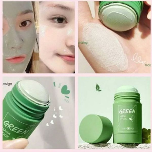 Green Tea Mask Stick 40g | Deep Cleansing Clay Mask Stick for Pores & Oil Control | Purifying Green Tea Face Mask Stick for Daily Skincare