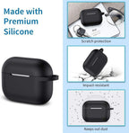 AirPods Pro Silicone Case Cover with Hook | Soft 360° Protective Silicon Cover for AirPods Pro & Pro 2 | Anti-Fall AirPods Silicon Case for Everyday Use