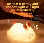 Silicone Bunny Night Light for Kids | Cute Rabbit Touch Sensor Night Lamp | Soft Glow Rechargeable LED Nursery Light