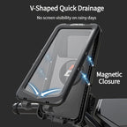 360° Motorcycle & Bike Phone Holder | Adjustable Handlebar Mount with Touch Screen Waterproof Case | Shockproof Mobile Bracket for Cycling, Scooter & Riding