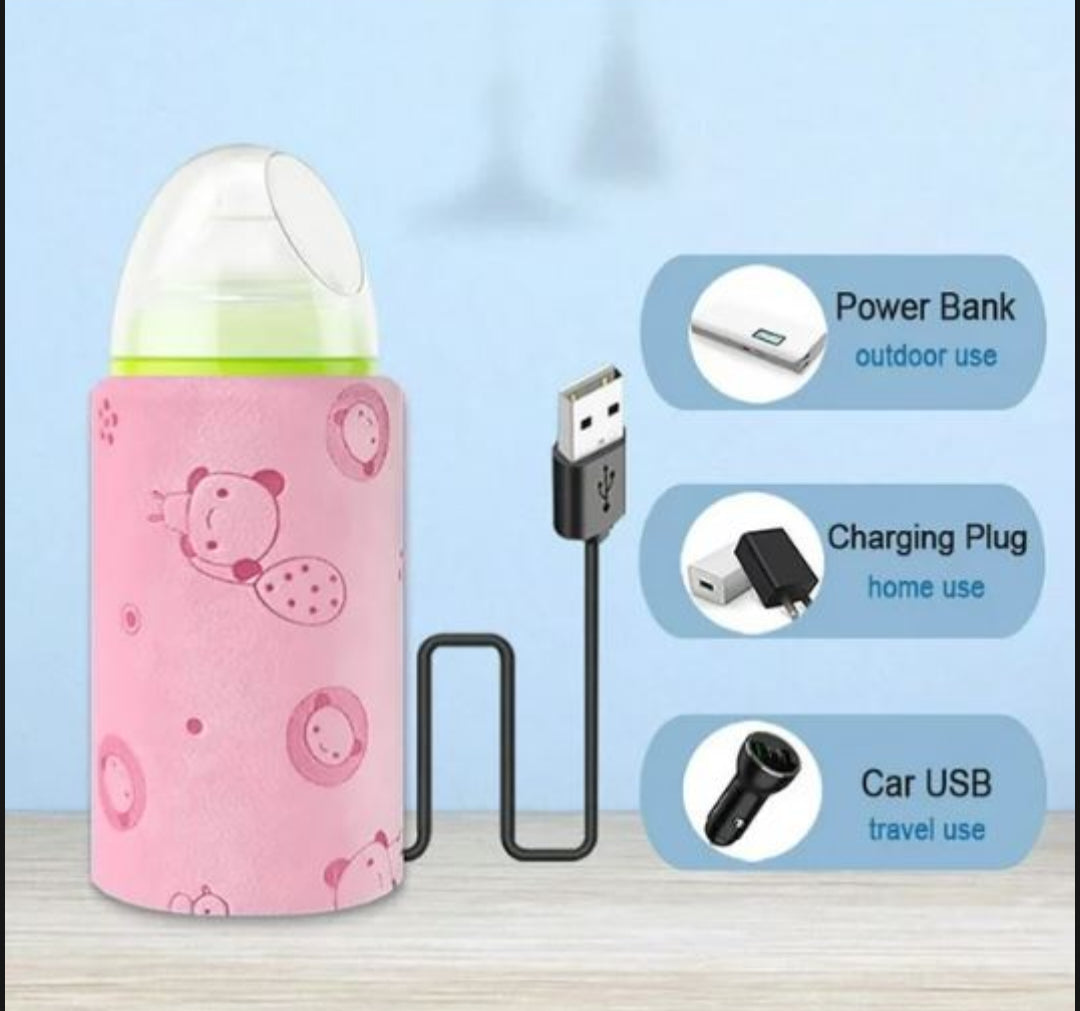Portable USB Baby Bottle Warmer | USB Milk Warmer Sleeve & Bottle Heating Bag | Travel Baby Bottle Warmer for Home & Outdoor Use