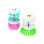 Liquid Soap Dispensing Dishwashing Brush | Self-Dispensing Kitchen Scrub Brush | Pot & Pan Cleaning Brush with Durable Bristles for Sink and Utensils