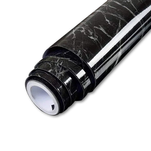 Self Adhesive Black Marble Sheet 60cm x 2m | Waterproof & Heat Resistant Kitchen Countertop Sticker | Peel and Stick Marble Wallpaper for Furniture, Walls & DIY Renovation
