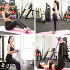 Pedal Resistance Band Tummy Trimmer – Foot Pedal Pull Rope Exerciser with Non-Slip Handles | Portable Home Workout Resistance Band for Yoga, Stretching & Arm Training