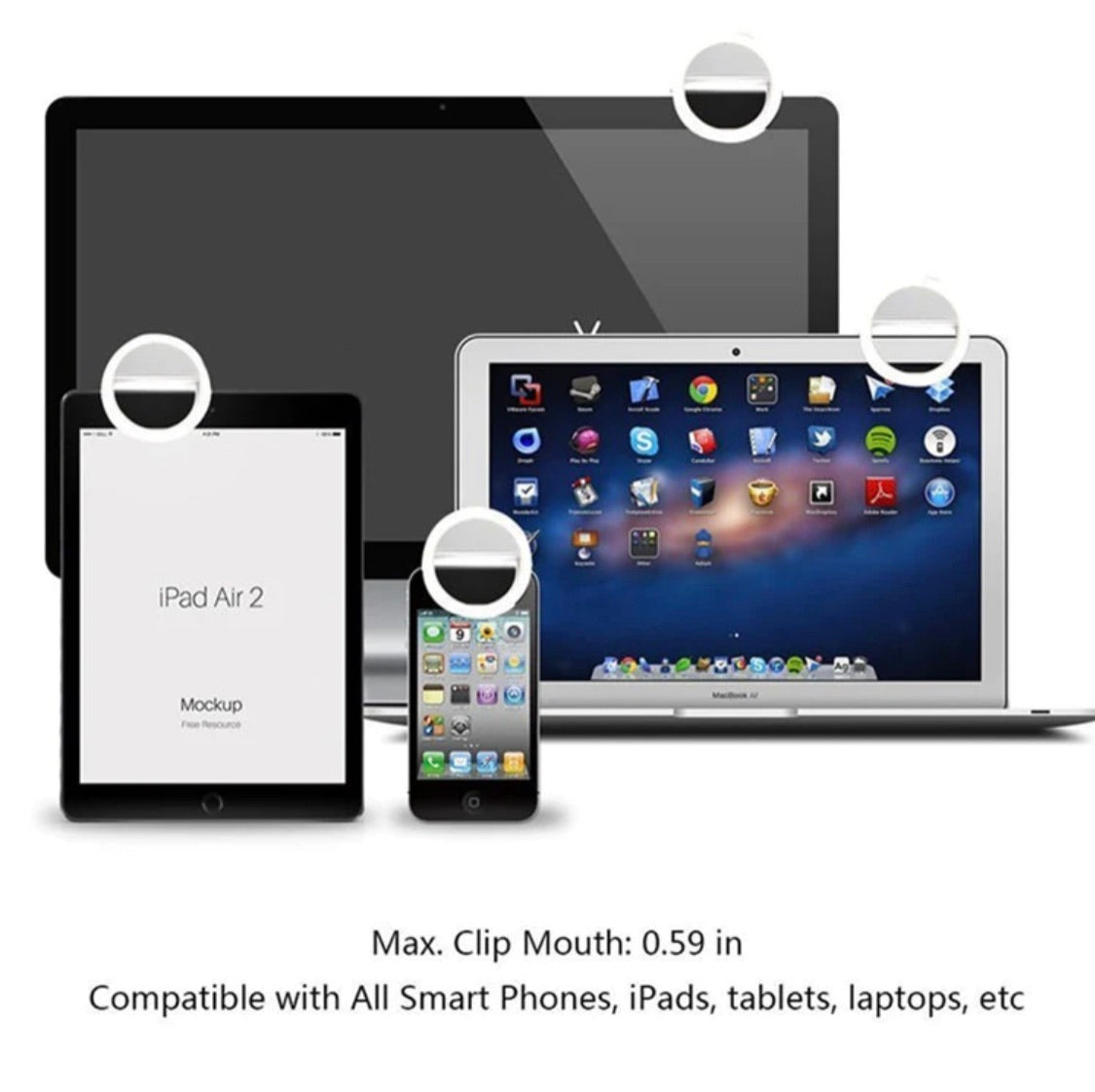 Rechargeable Selfie Ring Light for Mobile | Clip-On LED Ring Light with 36 LEDs | Portable Phone Camera Light for Photos, Videos & TikTok