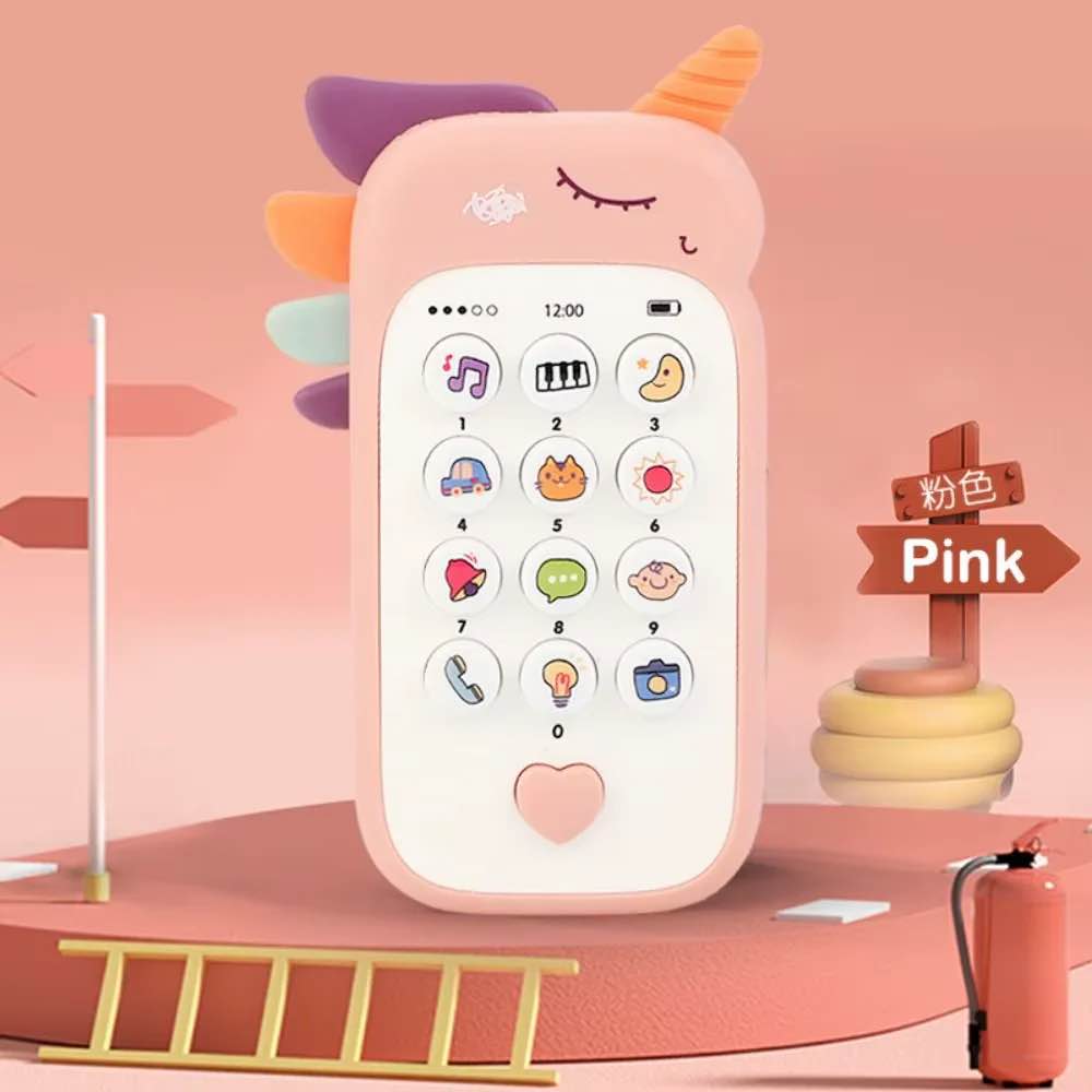 Unicorn Baby Silicone Phone Toy | Kids Learning Phone with Music | Soft Touch Pretend Play Phone for Toddlers