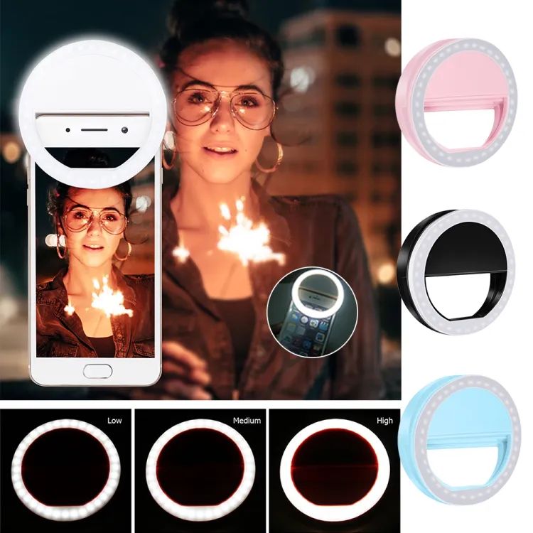 Rechargeable Selfie Ring Light for Mobile | Clip-On LED Ring Light with 36 LEDs | Portable Phone Camera Light for Photos, Videos & TikTok