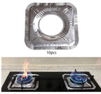 10 Pcs Aluminum Foil Stove Burner Covers – Gas Stove Protectors & Heat-Resistant Foil Burner Liners for Clean Stove Tops | Disposable Drip Pans for Kitchen Cleaning