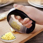 Stainless Steel Garlic Press Crusher | Manual Rocking Garlic Mincer & Ginger Chopper | Handheld Garlic Crusher Tool for Easy Kitchen Cooking