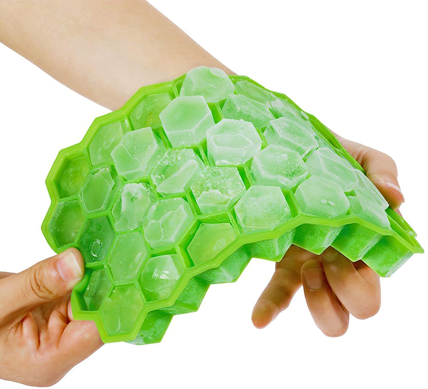 Silicone Honeycomb 37-Cavity Ice Cube Tray | Flexible Reusable Ice Mold for Freezer, Chocolate & Candy Making | Easy Release Hexagon Ice Cube Maker for Drinks, Desserts & Kitchen Use | Random Color