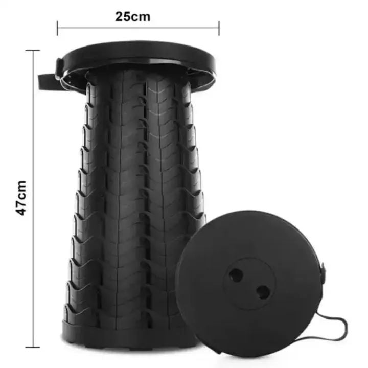 Portable Retractable Folding Stool | Adjustable Height Telescopic Collapsible Chair for Camping, Travel & Outdoor Use | Lightweight Compact Foldable Seat for Easy Carry Anywhere