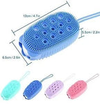 Silicone Body Scrubber Bath Sponge | 2-in-1 Exfoliating Body Brush & Shower Loofah | Soft Silicone Body Cleaning Brush for Women, Men & Kids