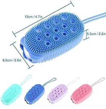 Silicone Body Scrubber Bath Sponge | 2-in-1 Exfoliating Body Brush & Shower Loofah | Soft Silicone Body Cleaning Brush for Women, Men & Kids