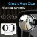 2 Pcs Car Blind Spot Mirror | 360° Adjustable Round Convex Rear View Mirror | Wide-Angle Stick-On Side Mirror Lens | Universal Anti-Collision Safety Mirror Accessory for Cars & SUVs