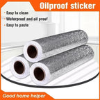 60 x 200 CM Self-Adhesive Aluminium Foil Sheet | Waterproof Heat-Resistant Kitchen Sticker | Oil-Proof Peel & Stick Silver Foil for Cabinets, Counters & Stove Backsplash