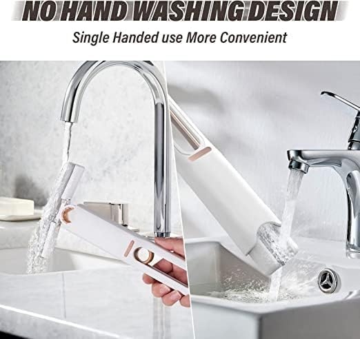 Mini Portable Cleaning Mop | Hand-Free Squeeze Sponge Mop with Absorbent Head | Compact Wet & Dry Mop for Kitchen, Bathroom, Table, Car & Glass | Multi-Purpose Household Cleaning Tool