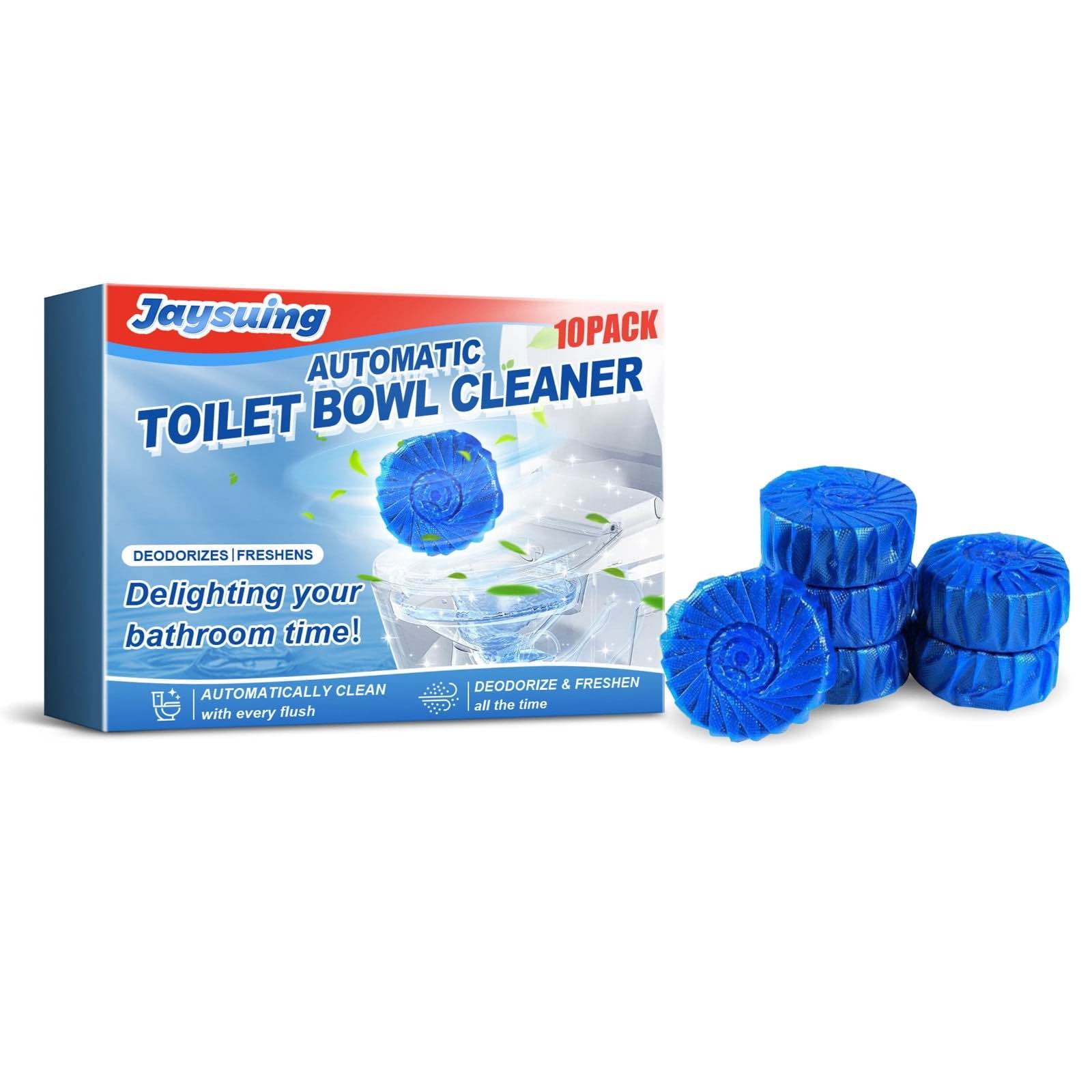 10 Pcs Automatic Toilet Bowl Cleaner Tablets | Powerful Blue Bubble Block Toilet Deodorizer & Stain Remover | Long-Lasting WC Cleaning Tablets for Fresh Fragrance & Hygienic Bathroom Maintenance