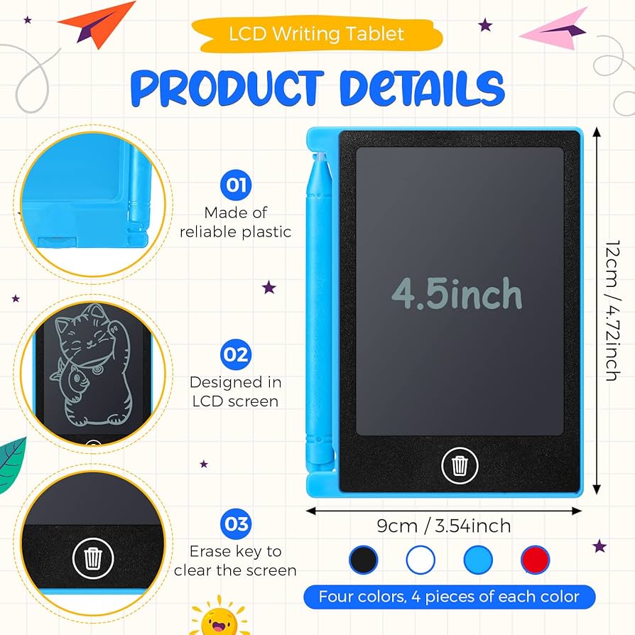 8.5 Inch Multicolor LCD Writing Tablet – Digital Drawing & Writing Pad with Stylus | Reusable Paperless Memo Board for Kids & Adults