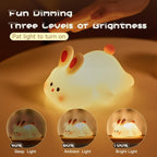 Silicone Bunny Night Light for Kids | Cute Rabbit Touch Sensor Night Lamp | Soft Glow Rechargeable LED Nursery Light