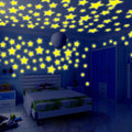 Pack of 100 Glow in the Dark 3D Stars | Luminous Fluorescent Wall Stickers for Kids Room, Bedroom Ceiling & Nursery Decoration
