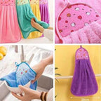 Soft Microfiber Hanging Hand Towels for Kitchen & Bathroom | Quick-Dry, Absorbent, Reusable Plush Hand Towels with Cute Designs