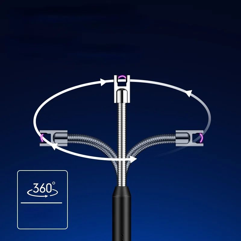 Rechargeable Electric USB Arc Lighter | Flameless Windproof Lighter with Flexible Neck & LED Indicator | Multipurpose Ignition Tool for Kitchen, Stove, Candles & Camping