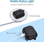 AirPods Pro Silicone Case Cover with Hook | Soft 360° Protective Silicon Cover for AirPods Pro & Pro 2 | Anti-Fall AirPods Silicon Case for Everyday Use