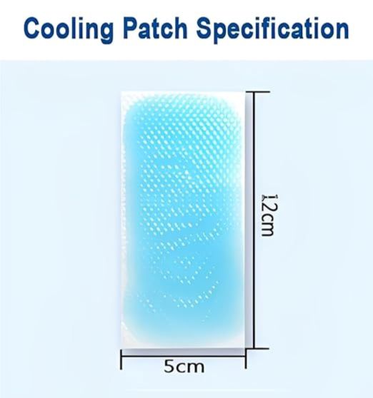 6 Pcs Fever Cooling Gel Patch | Cooling Gel Patch for Headache, Migraine & Fever Relief | Forehead Cooling Patch for Kids & Adults