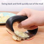 Stainless Steel Garlic Press Crusher | Manual Rocking Garlic Mincer & Ginger Chopper | Handheld Garlic Crusher Tool for Easy Kitchen Cooking