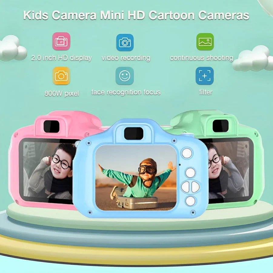 Kids Digital Camera 1080P HD | Rechargeable Mini Photography Toy with Dual Lens & 2" Screen | Children Video & Selfie Camera Gift for Boys & Girls Ages 3–12