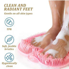 Silicone Shower Foot Scrubber Mat | Wall-Mounted Foot Cleaner with Suction Cups | Non-Slip Exfoliating Massage Mat for Feet & Back Cleaning in Bathroom