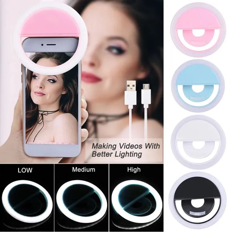 Rechargeable Selfie Ring Light for Mobile | Clip-On LED Ring Light with 36 LEDs | Portable Phone Camera Light for Photos, Videos & TikTok