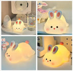 Silicone Bunny Night Light for Kids | Cute Rabbit Touch Sensor Night Lamp | Soft Glow Rechargeable LED Nursery Light