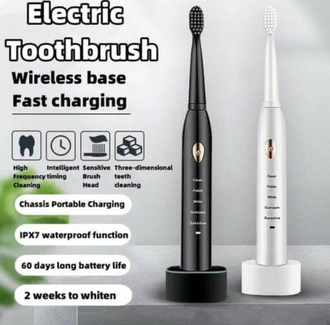 6 Modes Sonic Electric Toothbrush for Adults & Kids | Rechargeable Electric Toothbrush with Smart Timer | IPX7 Waterproof Whitening Toothbrush with Brush Holder & 4 Brush Heads