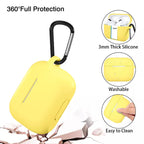 AirPods Pro Silicone Case Cover with Hook | Soft 360° Protective Silicon Cover for AirPods Pro & Pro 2 | Anti-Fall AirPods Silicon Case for Everyday Use