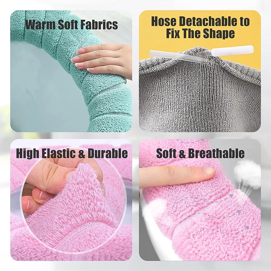 Soft Toilet Seat Cushion Cover | Warm Washable Bathroom Toilet Mat Pad | Reusable Plush Toilet Seat Protector | Universal Fit Toilet Lid Cover for Comfort and Hygiene