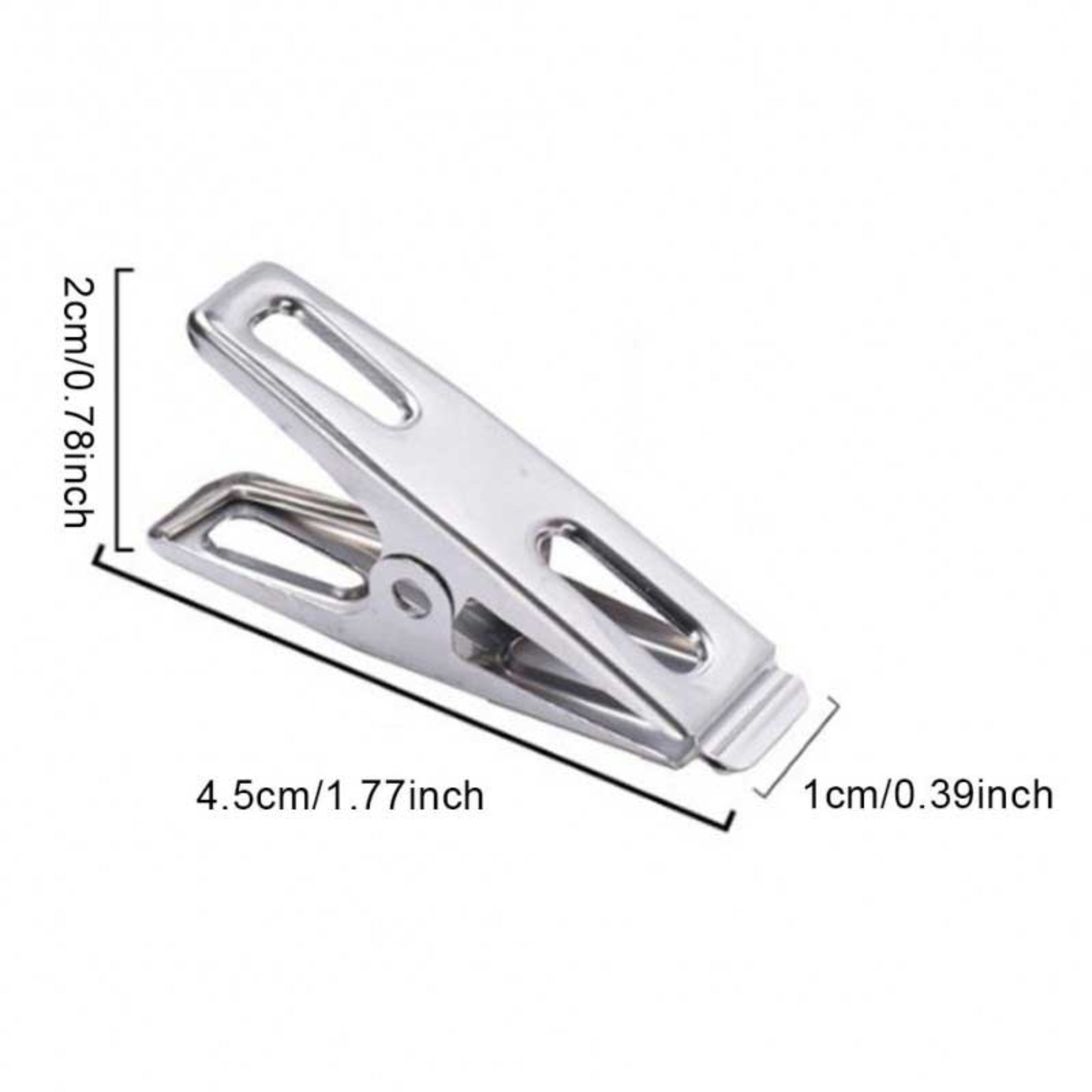 Pack of 20 Stainless Steel Clothes Clips | Rustproof Heavy-Duty Clothespins | Multipurpose Laundry & Cloth Hanging Pegs for Indoor & Outdoor Use