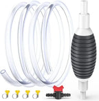 Manual Fuel Transfer Pump Kit | Portable Hand Siphon Pump for Oil, Petrol, Diesel & Water | High-Flow Rubber Bulb Liquid Transfer Hose Pump | Multi-Functional Fluid Extractor Tool