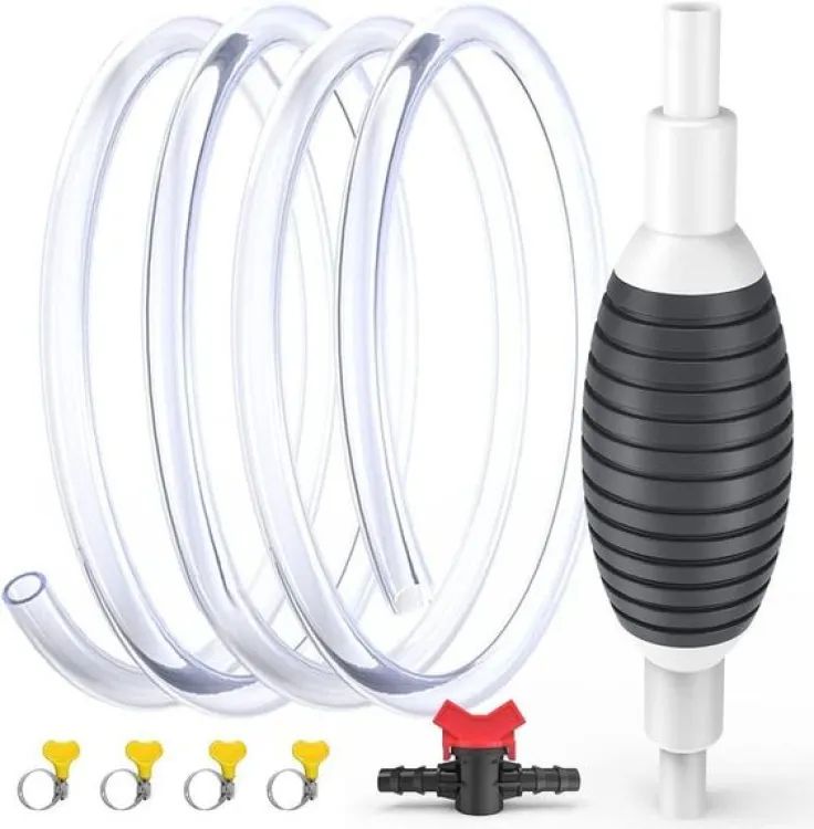 Manual Fuel Transfer Pump Kit | Portable Hand Siphon Pump for Oil, Petrol, Diesel & Water | High-Flow Rubber Bulb Liquid Transfer Hose Pump | Multi-Functional Fluid Extractor Tool