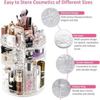 360° Rotating Makeup Organizer | Clear Acrylic Rotating Cosmetic Organizer | Multi-Tier Vanity Makeup Storage & Display Stand