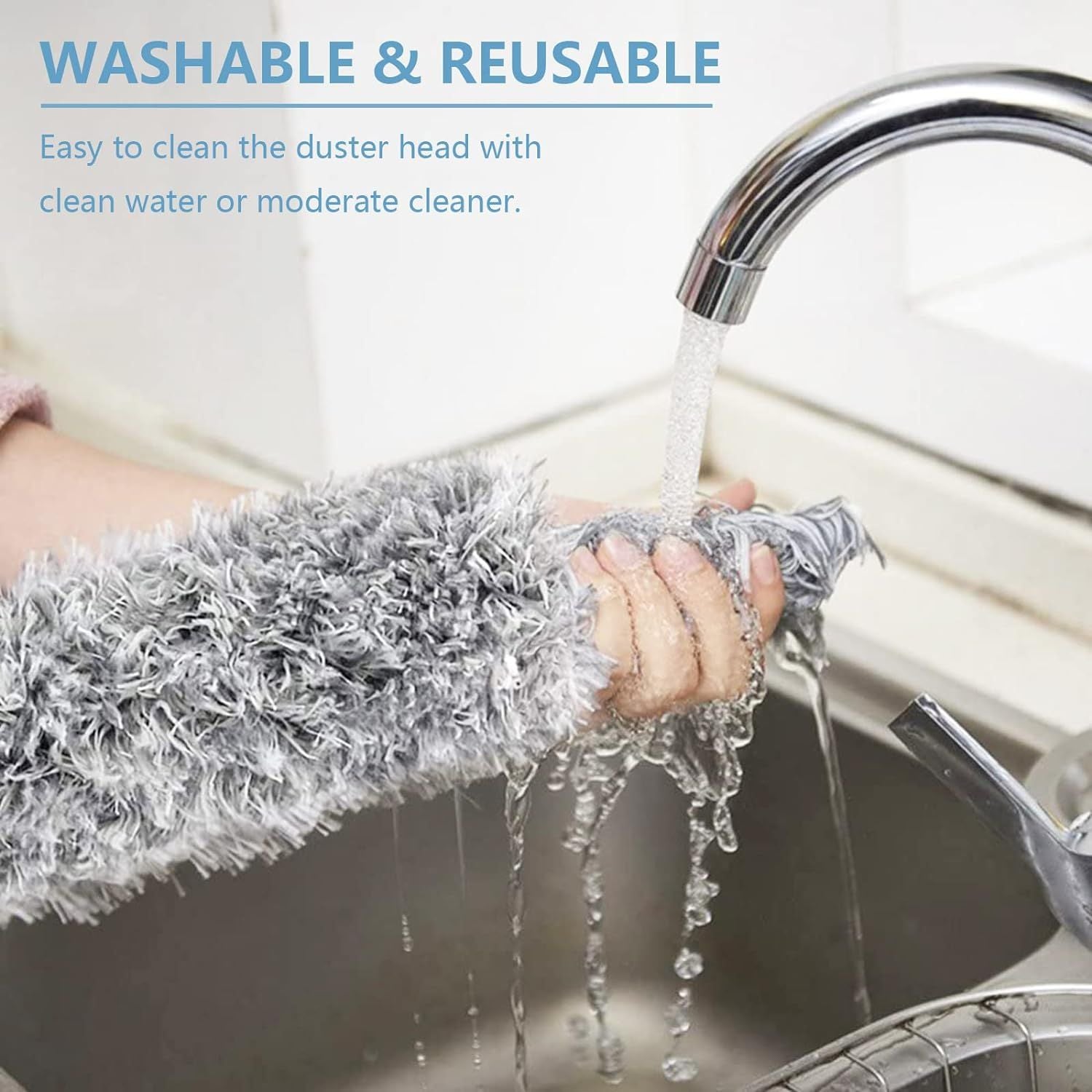 Microfiber Extendable Ceiling Fan Duster – Long Handle Telescopic Duster with Bendable Head | High Ceiling Cleaning Brush for Fans, Cobwebs, Furniture & Home Use